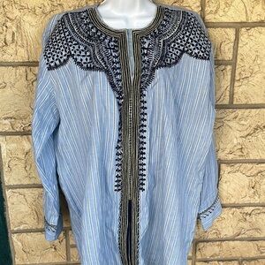 Embroidered tunic top Large oversize Blouse